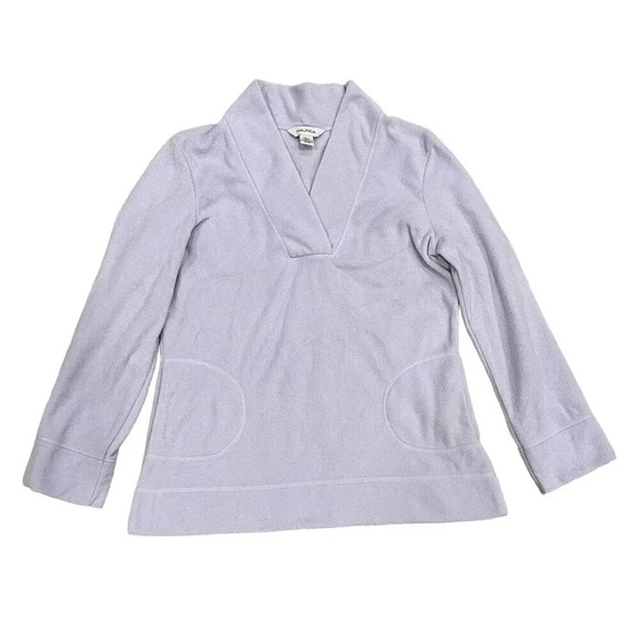 Nautica Purple Fleece V Neck Sweater M - Picture 1 of 4